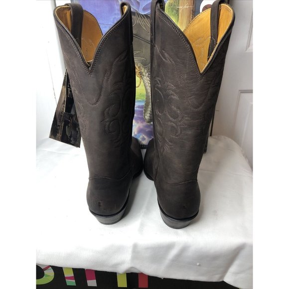 Nocona Boots Leather Size 9 Nubuck Chocolate